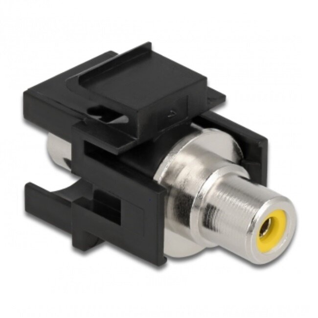 Keystone Modul Cinch RCA (m) - Cinch RCA (m) Video (gelb) versenkte Buchse / schwarz