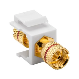 LogiLink Keystone-Modul mit Drehklemmen für Lautsprecherkabel (rot/weiß)