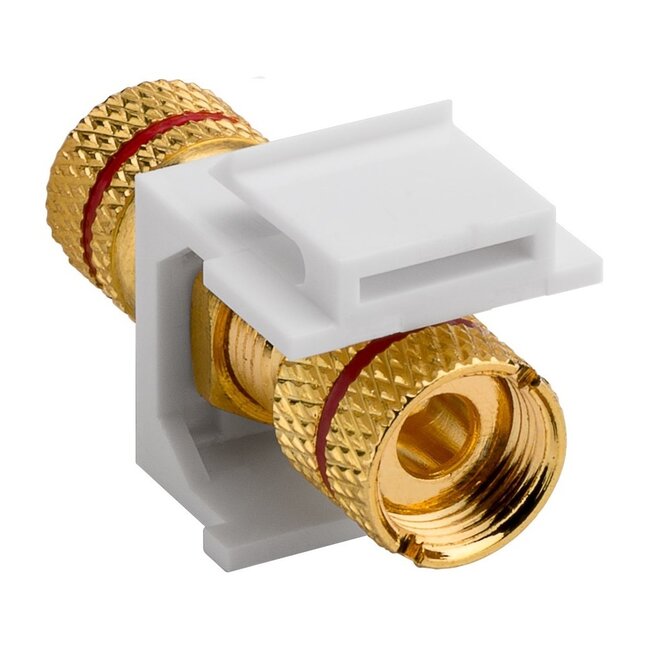 Keystone-Modul mit Drehklemmen für Lautsprecherkabel (rot/weiß)