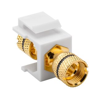 LogiLink Keystone-Modul mit Drehklemmen für Lautsprecherkabel (schwarz/weiß)