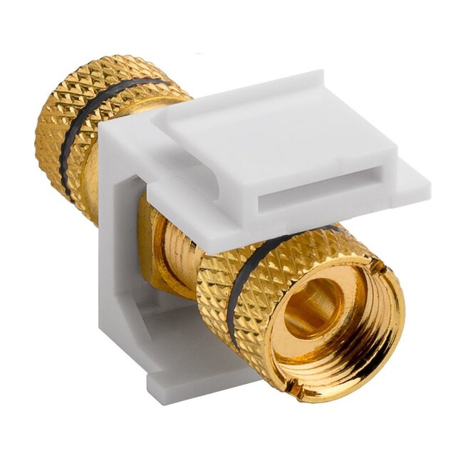 Keystone-Modul mit Drehklemmen für Lautsprecherkabel (schwarz/weiß)