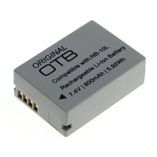 OTB Kameraakku kompatibel mit Canon NB-10L / 800 mAh