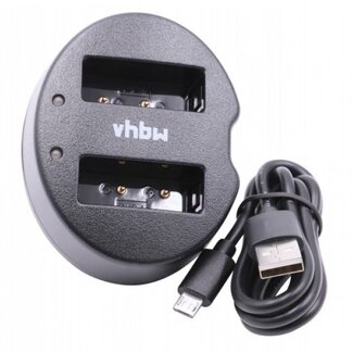VHBW Doppel-Akku-Ladegerät kompatibel mit Olympus BLS-1, BLS-5, BLS-50, PS-BLS1, PS-BLS5 und PS-BLS50