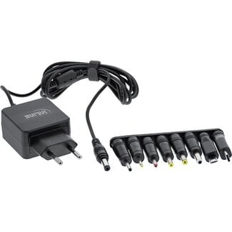 InLine Universal Netzadapter 5V 3A 15W mit 8 Wechselsteckern, schwarz - 1,8 m