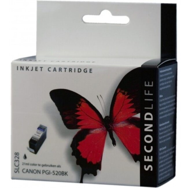 SecondLife Tintenpatrone Schwarz für Canon PGI-520PGBK