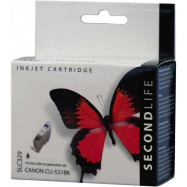 SecondLife Tintenpatrone Schwarz für Canon CLI-521BK