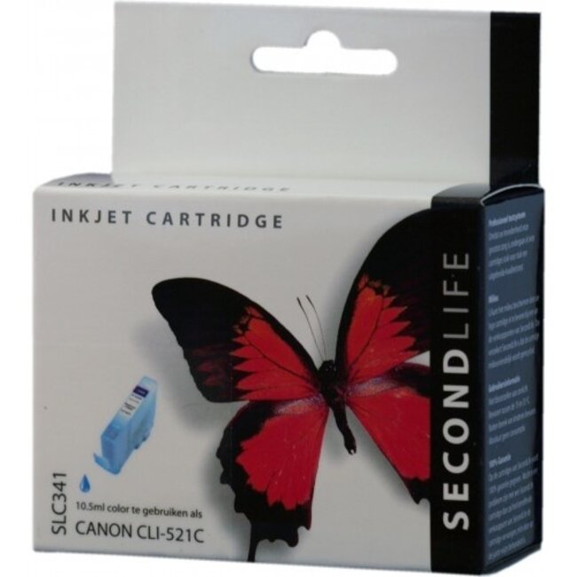 SecondLife Tintenpatrone Cyan für Canon CLI-521C