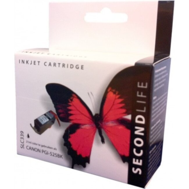 SecondLife Schwarz Tintenpatrone für Canon PGI-525PGBK
