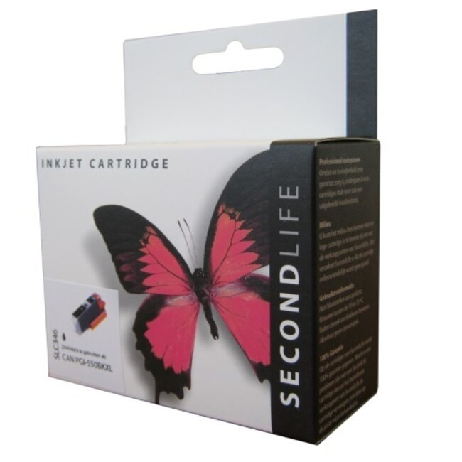 SecondLife Tintenpatrone Schwarz für Canon PGI-550PGBK XL