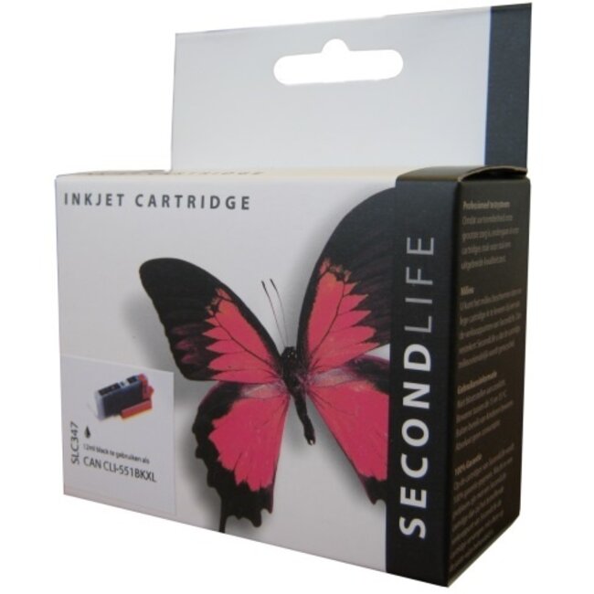 SecondLife Tintenpatrone Schwarz für Canon CLI-551BK XL