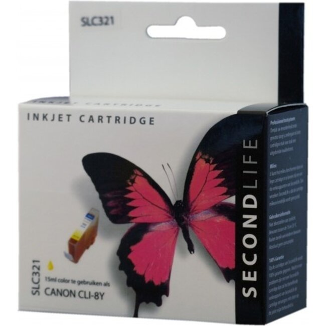 SecondLife Gelbe Tintenpatrone für Canon CLI-8Y