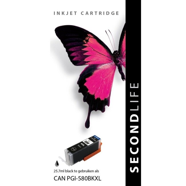 SecondLife Tintenpatrone Schwarz für Canon PGI-580PGBK XL