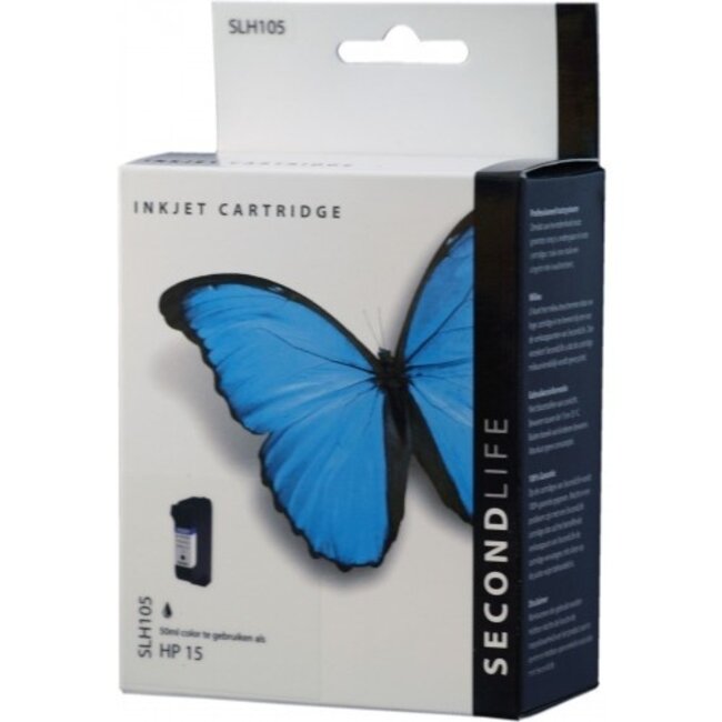 SecondLife schwarze Tintenpatrone für HP Typ HP 15 XL