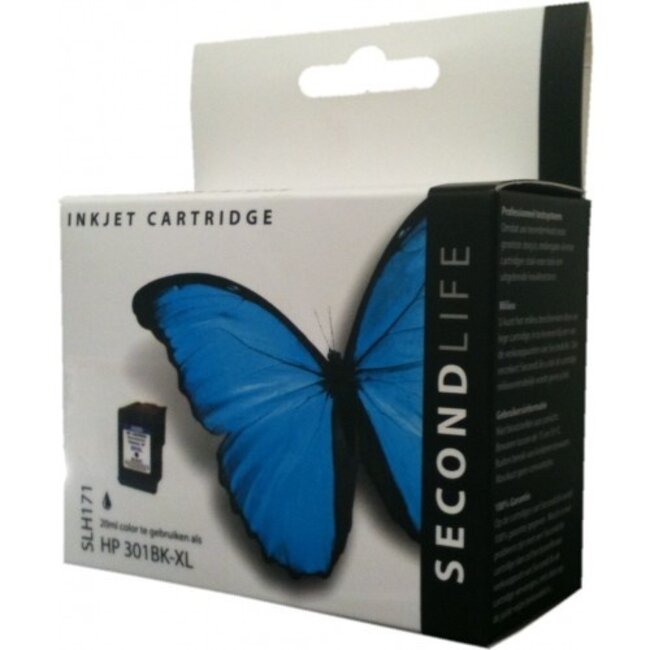 SecondLife schwarze Tintenpatrone für HP 301 XL