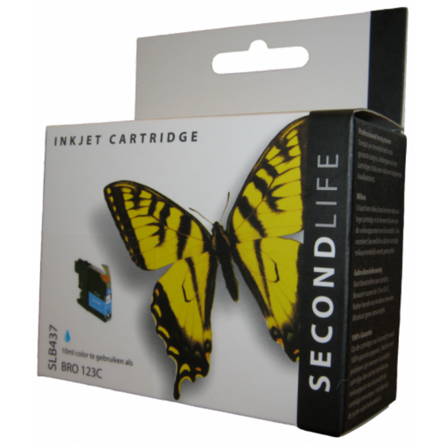 SecondLife Tintenpatrone Cyan für Brother LC-123C
