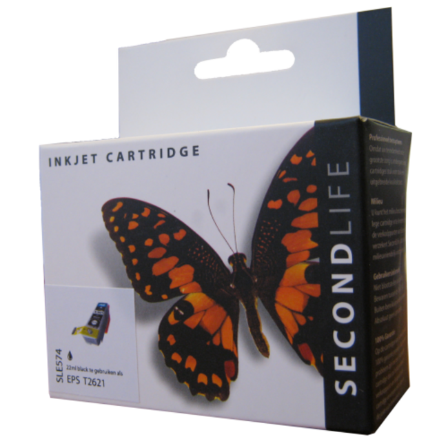 SecondLife Tintenpatrone Schwarz für Epson T2621 (26 XL)