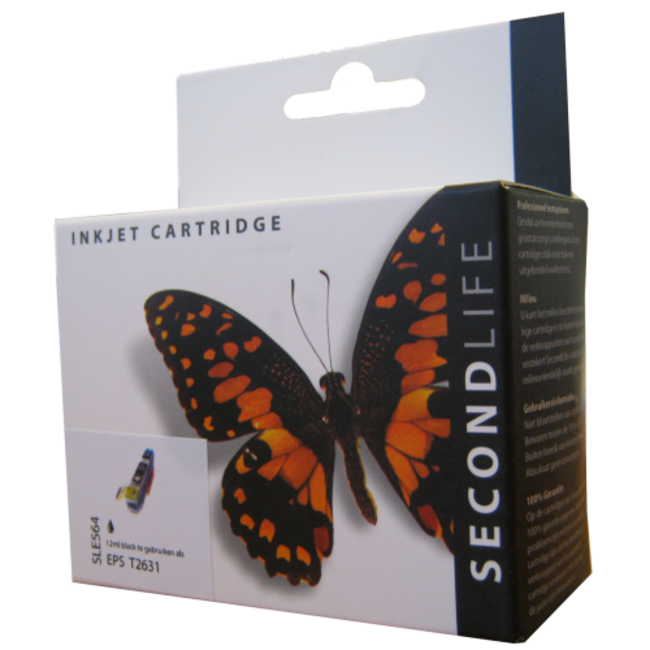 SecondLife Tintenpatrone Schwarz für Epson T2631 (26 XL)