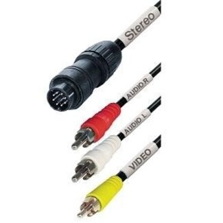 MaxTrack DIN 8-poliger Movieplug - Composite 3RCA - 2 Meter