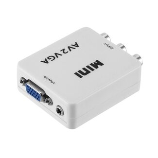 Coretek Composite 3RCA zu VGA + 3,5mm Audio Video Konverter / Weiß
