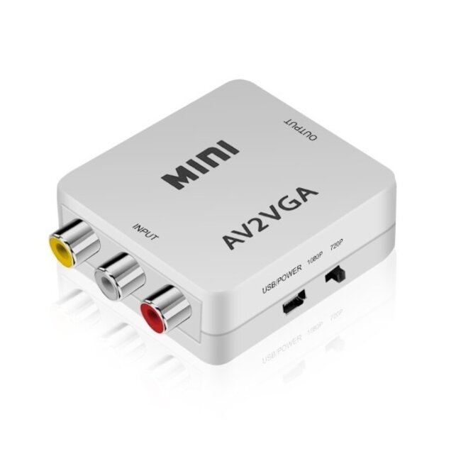 Composite 3RCA zu VGA + 3,5mm Audio Video Konverter / Weiß