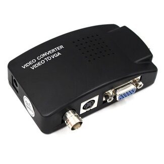 Dolphix BNC und S-VHS zu VGA Video Konverter / Schwarz