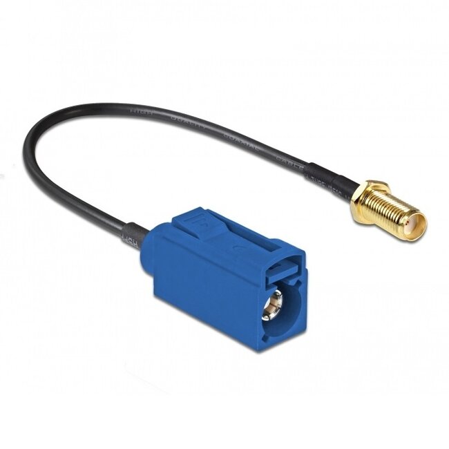 Fakra C (w) - SMA (w) Adapterkabel RG174 50 Ohm Schwarz 0,20 m