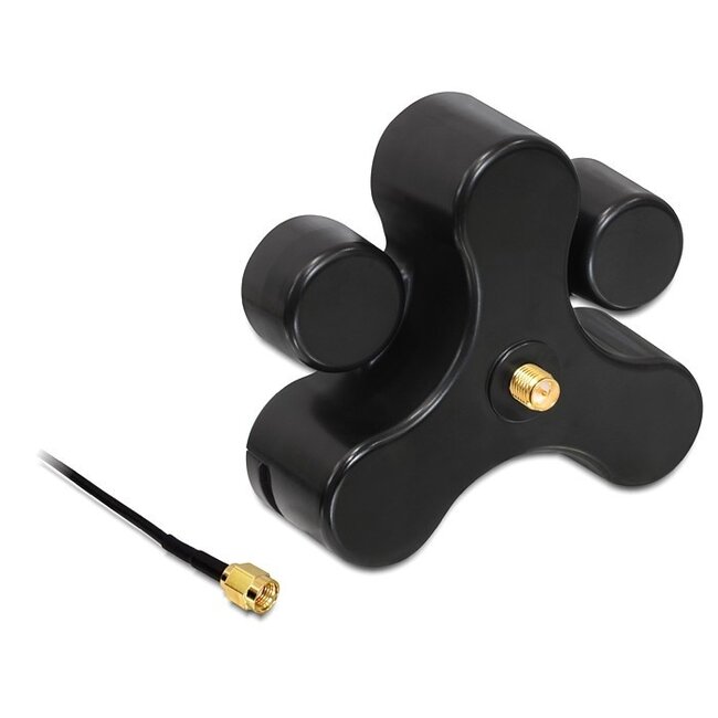 Schwarze Basis für 1 SMA-RP Antenne - 1 Meter