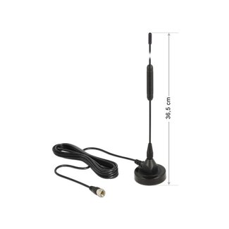 DeLOCK DAB+ Antenne mit F-Stecker (m) - 0 dBi - 2 Meter