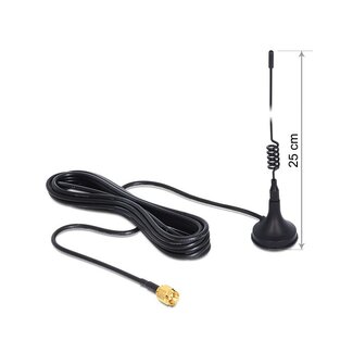 DeLOCK GSM/UMTS Antenne mit SMA (m) Stecker - 3 dBi - 2 Meter