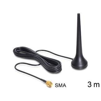 DeLOCK GSM Quadband Antenne mit SMA (m) Stecker - 2 dBi - 3 Meter