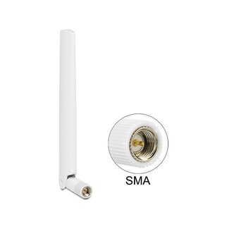 DeLOCK LTE (4G) Antenne - Omnidirektional - SMA (m) - 1-2,5 dBi - Weiß