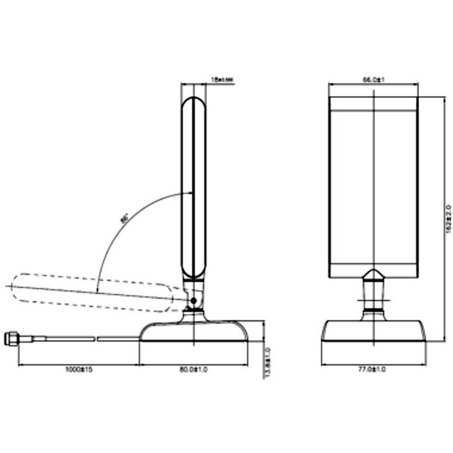 DeLOCK LTE Antenne mit SMA (m) Stecker - 2-4 dBi / Schwarz - 1 Meter