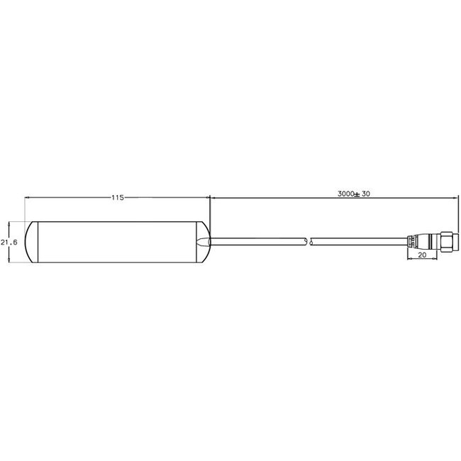 DeLOCK LTE Antenne mit SMA (m) Stecker - 3 dBi / Schwarz - 3 Meter