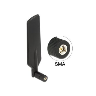 DeLOCK LTE (4G) Antenne - Omnidirektional - SMA (m) - 0,5-3 dBi / Schwarz