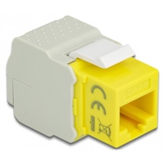 DeLOCK UTP CAT6 Gigabit Keystone Modul RJ45 - LSA (werkzeuglos) / Gelb/Grau