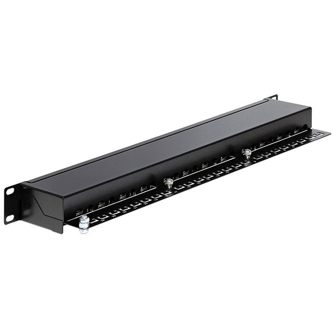 Delock 19 Zoll Patchpanel | 24x RJ45 | CAT6 | STP | 1U | Schwarz