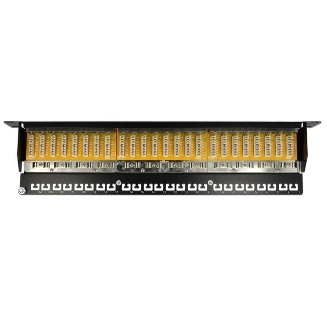 Delock 19 Zoll Patchpanel | 24x RJ45 | CAT6 | STP | 1U | Schwarz