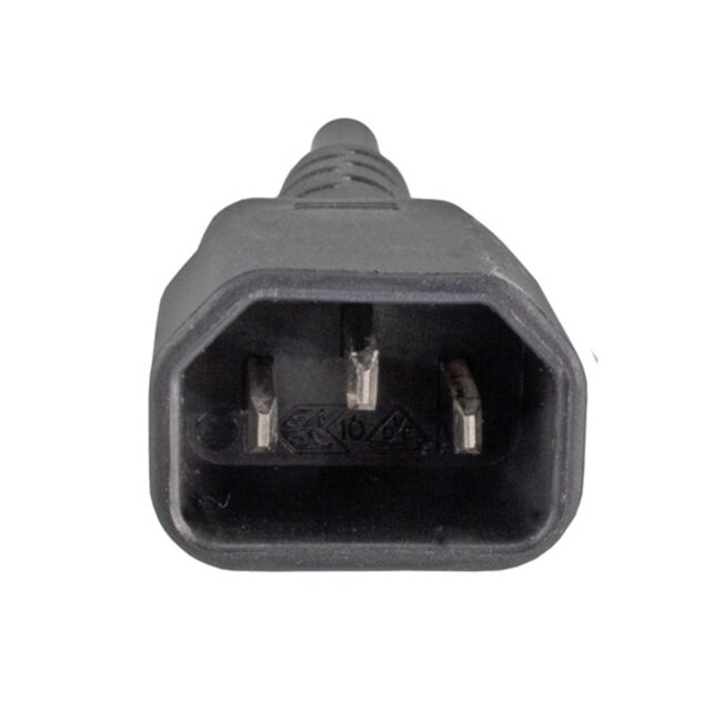 C13 (rechtswinklig/links) - C14 Stromkabel für UPS/PDU - 3x 0,75mm² / schwarz - 0,30 m