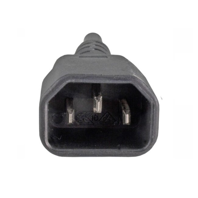 C13 (rechtswinklig/oben) - C14 Stromkabel für UPS/PDU - 3x 0,75mm² / schwarz - 0,30 m