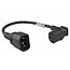 C13 (abgewinkelt/unten) - C14 Stromkabel für UPS/PDU - 3x 0,75mm² / schwarz - 0,30 m