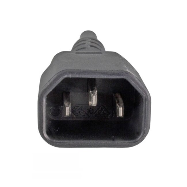 C13 (abgewinkelt/unten) - C14 Stromkabel für UPS/PDU - 3x 0,75mm² / schwarz - 0,30 m