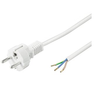 Goobay Gerätekabel mit geradem Stecker - weiß - geerdet - 1,5 Meter