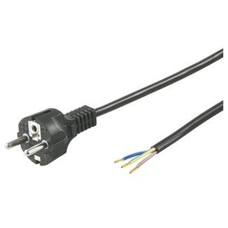 Goobay Gerades Netzkabel mit Erdung - Schwarz - 1,5 Meter