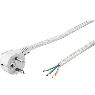 OKS Stromkabel für Bügeleisen mit Nylonmantel - Winkelstecker - 3 Meter