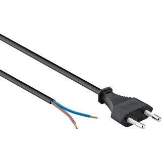 Nedis CEE 7/16 Stromkabel 2-adrig offen 2x0,75mm² schwarz 2m