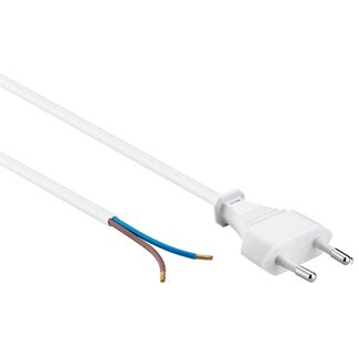 MaxTrack CEE 7/16 Stromkabel 2-adrig offen 2x0,75mm² weiß 1,5m