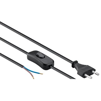 Good Connections CEE 7/16 - 2-adriges Stromkabel mit Schalter - 2x 0,75mm² - Schwarz - 1,5m