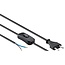 CEE 7/16 - 2-adriges Stromkabel mit Schalter - 2x 0,75mm² - Schwarz - 1,5m