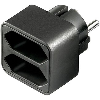 Goobay Durchgangsstecker - 2 Kontakte - Schwarz