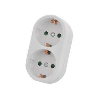 Nedis Durchgangsstecker - 2 Kontakte (vertikal) / Weiß